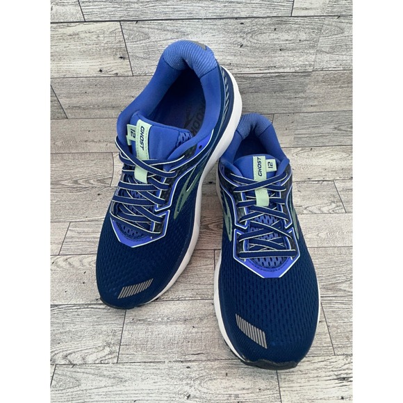 Brooks Ghost 12 Blue Running Shoes Athletic Sneakers Womens Size 8 - Picture 1 of 16